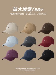 大头大脸显脸小棒球帽可爱小狐狸刺绣鸭舌帽男女时尚百搭遮阳帽子