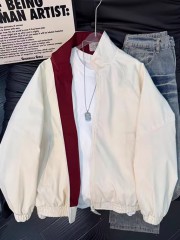 WASSUP美式撞色飞行夹克男款春季短款宽松立领外套潮牌运动冲锋衣