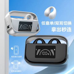 旋转软硅胶耳夹式真无线高品质不入耳伤耳运动蓝牙耳机