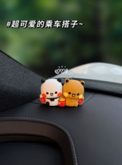 一二布布情侣摆件可爱萌趣车载中控台屏幕汽车内饰品后视镜装饰品