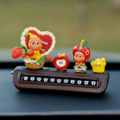 星星人桃木纹停车号码牌挪车电话牌中控台车载摆件移车临时停车牌