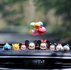 迪士尼汽车米奇米妮摆件车内装饰网红可爱车载中控台小公仔女神款
